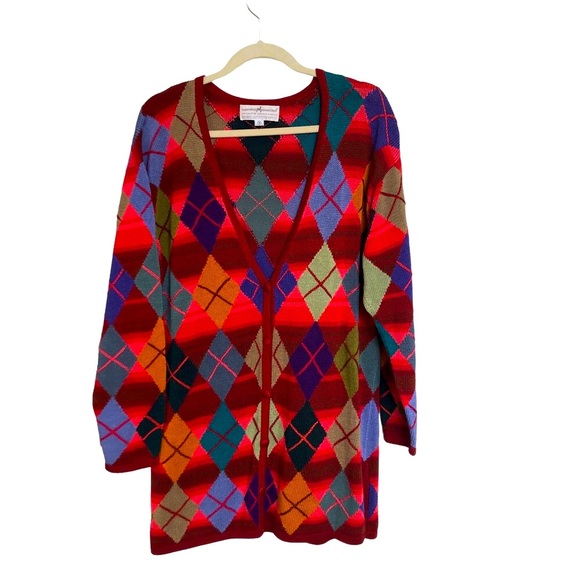 Vintage PERUVIAN CONNECTION Handmade PIMA COTTON Cardigan...